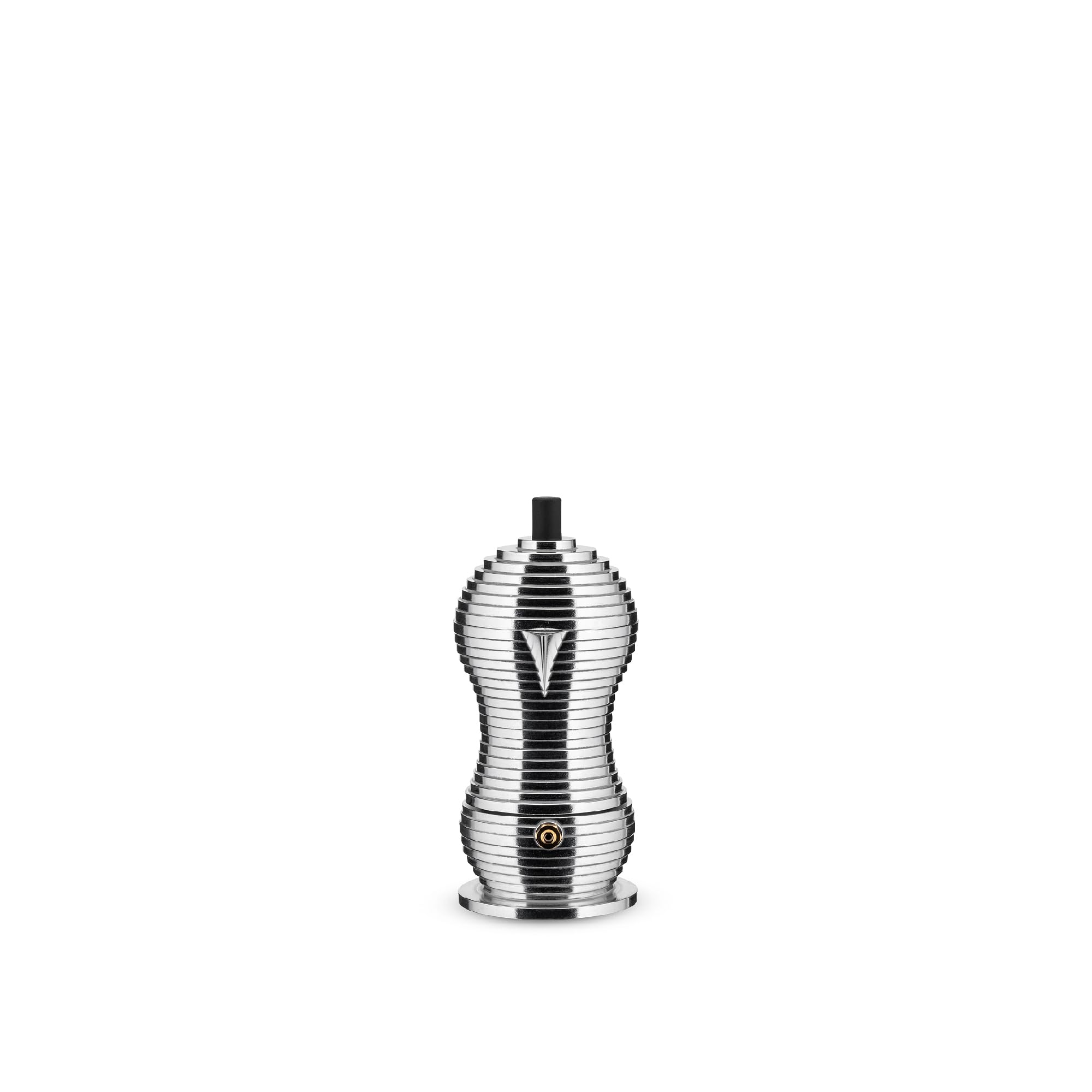 Alessi Mdl02/1 B Pulcina Stove Top Espresso 1 Cup Coffee Maker In Aluminum Casting Handle And Knob In Pa, Black